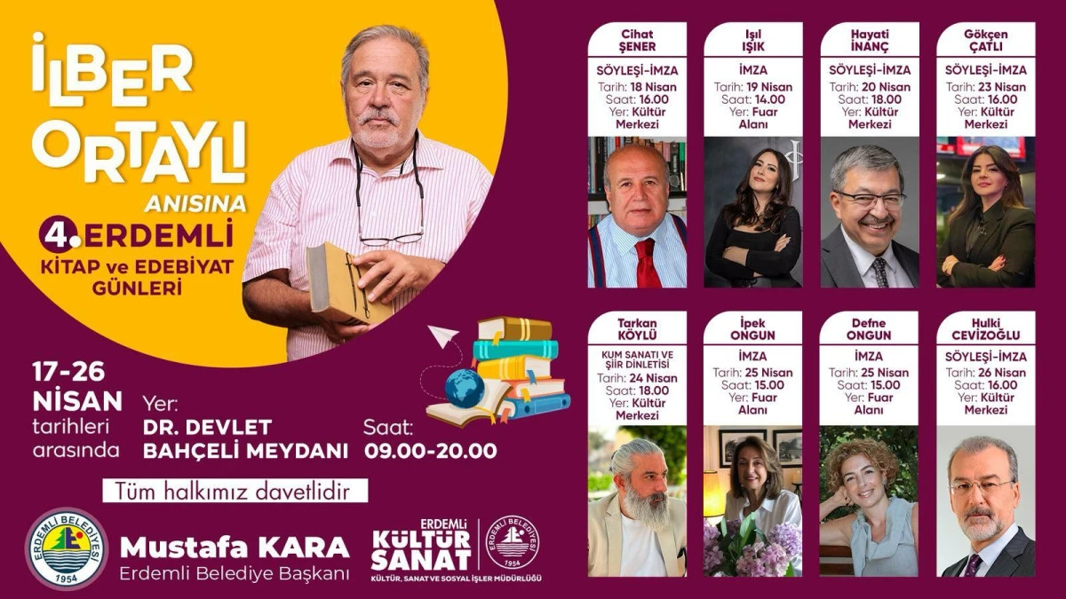 4. Erdemli Kitap ve Edebiyat G&uuml;nleri Başlıyor
